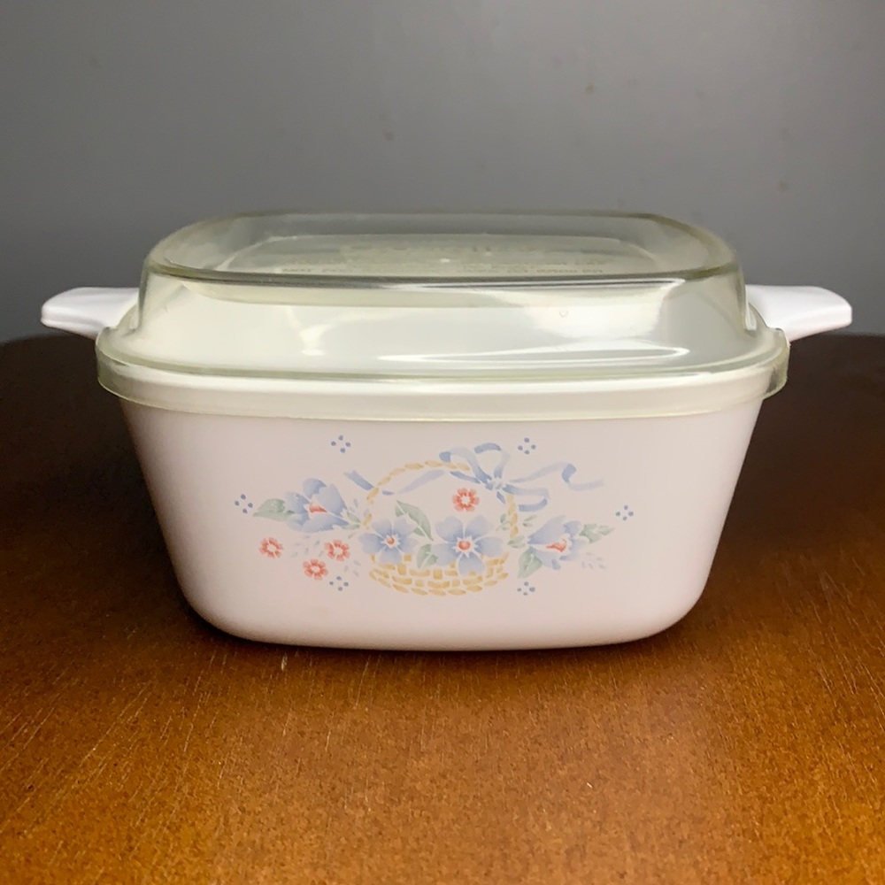 Vintage Corning Ware Blue Ribbon Basket with P-43-B Cover ~ 700 ml ~ 2 Available